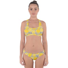 Lemon Pattern Cross Back Hipster Bikini Set by artworkshop