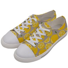 Lemon Pattern Men s Low Top Canvas Sneakers by artworkshop