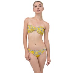 Lemon Pattern Classic Bandeau Bikini Set by artworkshop