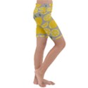 Lemon Pattern Kids  Lightweight Velour Cropped Yoga Leggings View3