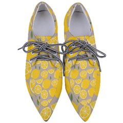 Lemon Pattern Pointed Oxford Shoes by artworkshop