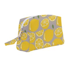 Lemon Pattern Wristlet Pouch Bag (medium) by artworkshop