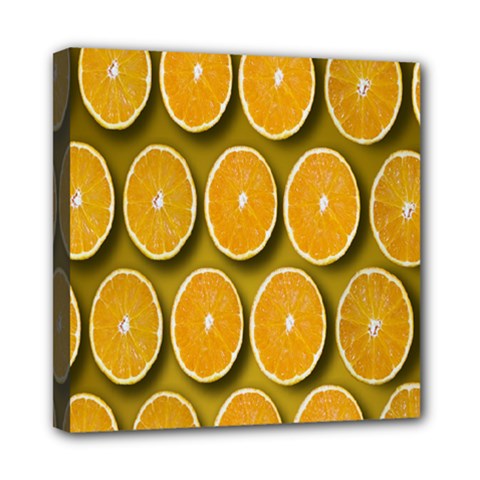 Oranges Slices  Pattern Mini Canvas 8  X 8  (stretched) by artworkshop