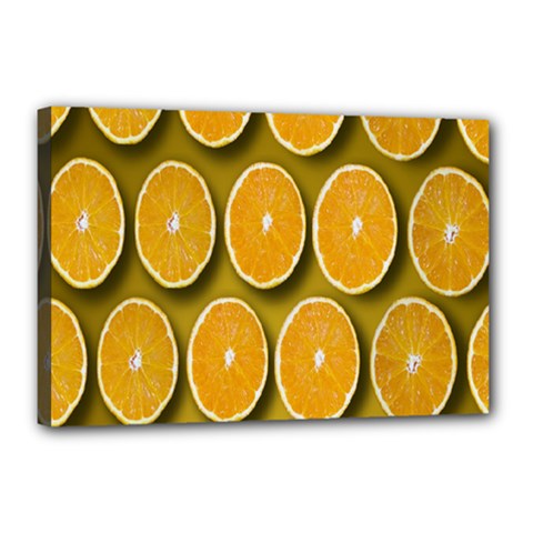 Oranges Slices  Pattern Canvas 18  X 12  (stretched) by artworkshop