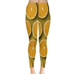 Oranges Slices  Pattern Leggings  by artworkshop