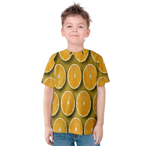 Oranges Slices  Pattern Kids  Cotton Tee by artworkshop