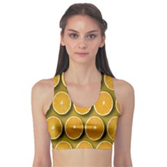 Oranges Slices  Pattern Sports Bra