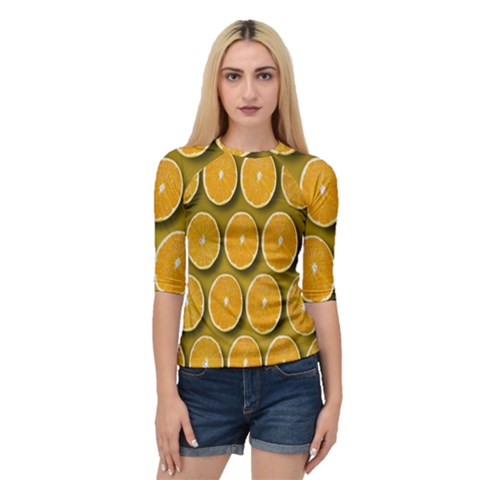 Oranges Slices  Pattern Quarter Sleeve Raglan Tee by artworkshop