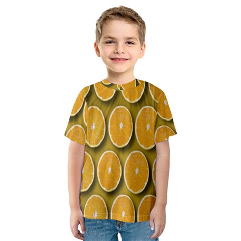 Oranges Slices  Pattern Kids  Sport Mesh Tee by artworkshop