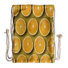 Oranges Slices  Pattern Drawstring Bag (large) by artworkshop