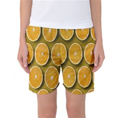 Oranges Slices  Pattern Women s Basketball Shorts by artworkshop