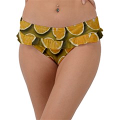 Oranges Slices  Pattern Frill Bikini Bottom by artworkshop