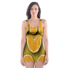 Oranges Slices  Pattern Skater Dress Swimsuit by artworkshop