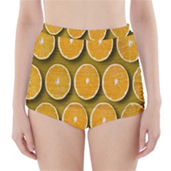 Oranges Slices  Pattern High-waisted Bikini Bottoms by artworkshop