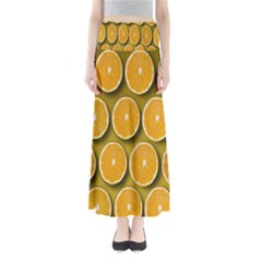 Oranges Slices  Pattern Full Length Maxi Skirt by artworkshop