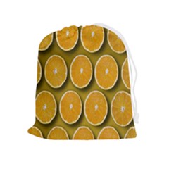 Oranges Slices  Pattern Drawstring Pouch (xl) by artworkshop