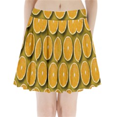 Oranges Slices  Pattern Pleated Mini Skirt by artworkshop