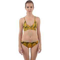 Oranges Slices  Pattern Wrap Around Bikini Set by artworkshop