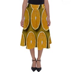 Oranges Slices  Pattern Perfect Length Midi Skirt by artworkshop