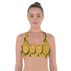 Oranges Slices  Pattern Cross Back Sports Bra by artworkshop