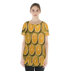 Oranges Slices  Pattern Skirt Hem Sports Top by artworkshop