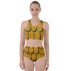 Oranges Slices  Pattern Racer Back Bikini Set by artworkshop