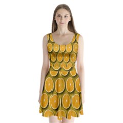 Oranges Slices  Pattern Split Back Mini Dress  by artworkshop