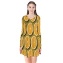 Oranges Slices  Pattern Long Sleeve V-neck Flare Dress View1