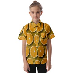 Oranges Slices  Pattern Kids  Short Sleeve Shirt by artworkshop