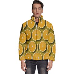 Oranges Slices  Pattern Men s Puffer Bubble Jacket Coat by artworkshop