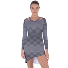 Halftone Asymmetric Cut-out Shift Dress