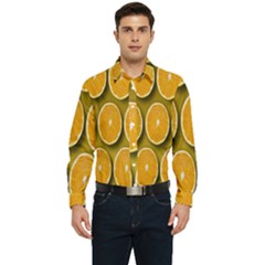 Oranges Slices  Pattern Men s Long Sleeve  Shirt by artworkshop