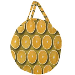 Oranges Slices  Pattern Giant Round Zipper Tote by artworkshop