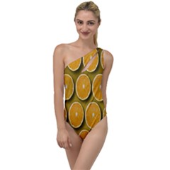 Oranges Slices  Pattern To One Side Swimsuit by artworkshop