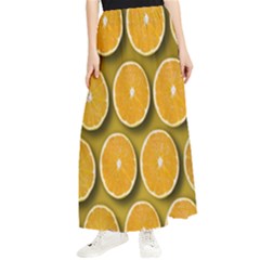 Oranges Slices  Pattern Maxi Chiffon Skirt by artworkshop