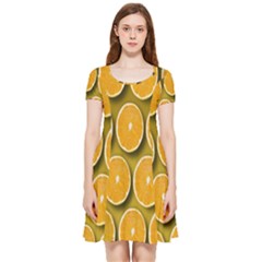 Oranges Slices  Pattern Inside Out Cap Sleeve Dress by artworkshop