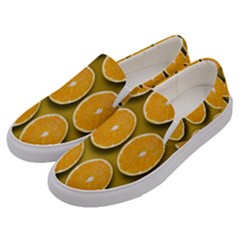 Oranges Slices  Pattern Men s Canvas Slip Ons by artworkshop