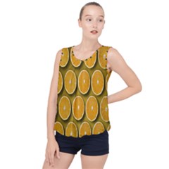 Oranges Slices  Pattern Bubble Hem Chiffon Tank Top by artworkshop