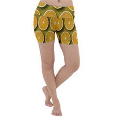 Oranges Slices  Pattern Lightweight Velour Yoga Shorts by artworkshop