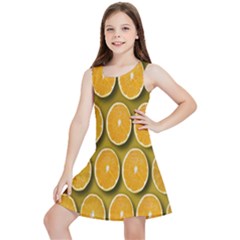 Oranges Slices  Pattern Kids  Lightweight Sleeveless Dress by artworkshop