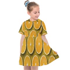 Oranges Slices  Pattern Kids  Sailor Dress by artworkshop