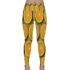 Oranges Slices  Pattern Lightweight Velour Classic Yoga Leggings by artworkshop