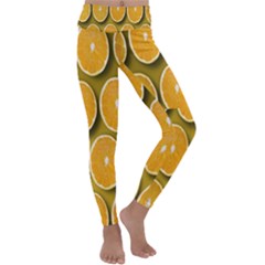 Oranges Slices  Pattern Kids  Lightweight Velour Classic Yoga Leggings by artworkshop