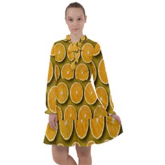 Oranges Slices  Pattern All Frills Chiffon Dress by artworkshop