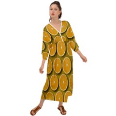 Oranges Slices  Pattern Grecian Style  Maxi Dress by artworkshop