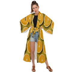 Oranges Slices  Pattern Maxi Kimono by artworkshop