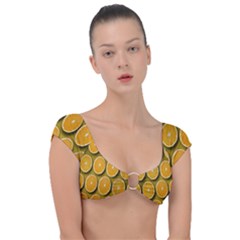 Oranges Slices  Pattern Cap Sleeve Ring Bikini Top by artworkshop