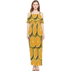 Oranges Slices  Pattern Draped Sleeveless Chiffon Jumpsuit by artworkshop