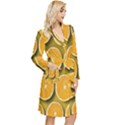 Oranges Slices  Pattern Long Sleeve Velour Robe View3