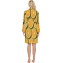 Oranges Slices  Pattern Long Sleeve Velour Robe View4